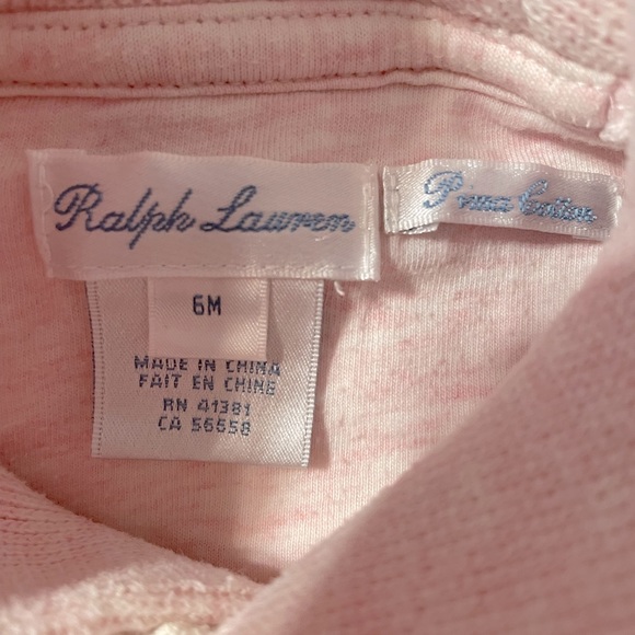 Ralph Lauren girls’ size 6 mos light pink cotton one-piece outfit - Picture 2 of 5